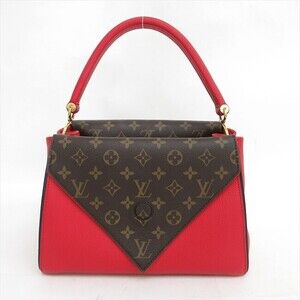 Louis Vuitton Handbag Red Double Bag Monogram V Ruby